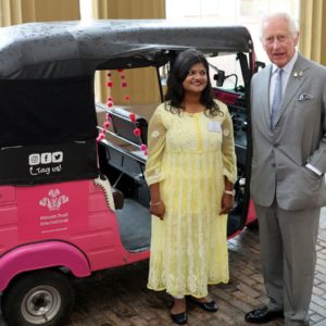 The King got the chance to marvel at our pink tuk tuk as it was parked up at Buckingham Palace